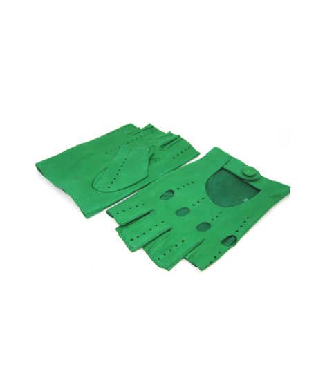 Sermoneta Gloves Guanto Guida in Nappa mezze dita Verde Smeraldo Online