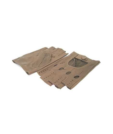 Sermoneta Gloves Guanto in Nappa da guida mezze dita Fango Saldi