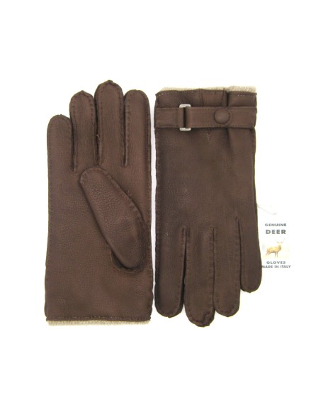 Sermoneta Gloves Guanto in Cervo fod. cashmere con cinturino Cork Offerte