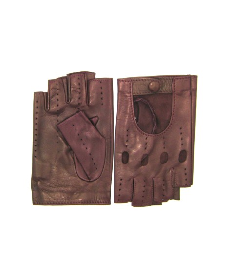 Sermoneta Gloves Guanto Guida in Nappa mezze dita Bordeaux In Saldo