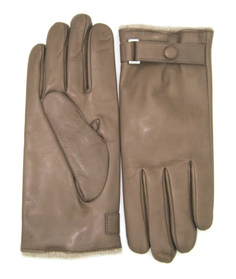 Sermoneta Gloves Guanto Nappa foderato cashmere con cinturino Fango 2025