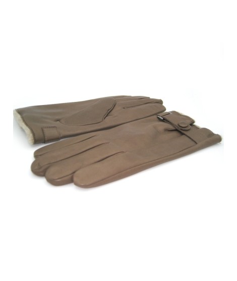 Sermoneta Gloves Guanto Nappa foderato cashmere con cinturino Fango 2025