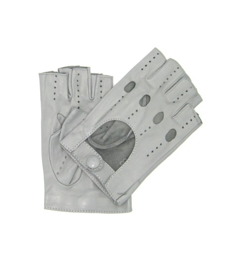 Sermoneta Gloves Guanto in Nappa da Guida mezze dita Grigio Perla Nuovo