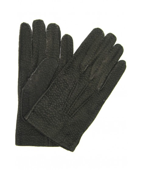Sermoneta Gloves Guanto in Carpincho sfoderato cucito a mano T.Moro Pezzi Unici