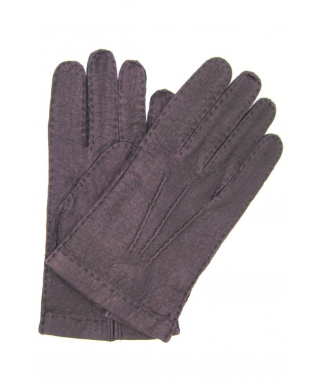 Sermoneta Gloves Guanto in Peccary sfoderato cucito a mano Viola scuro Negozi Online