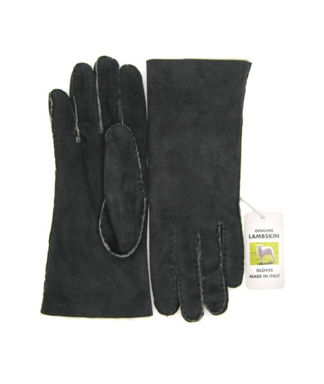 Sermoneta Gloves Guanto Montone cucito a mano Nero Sconto