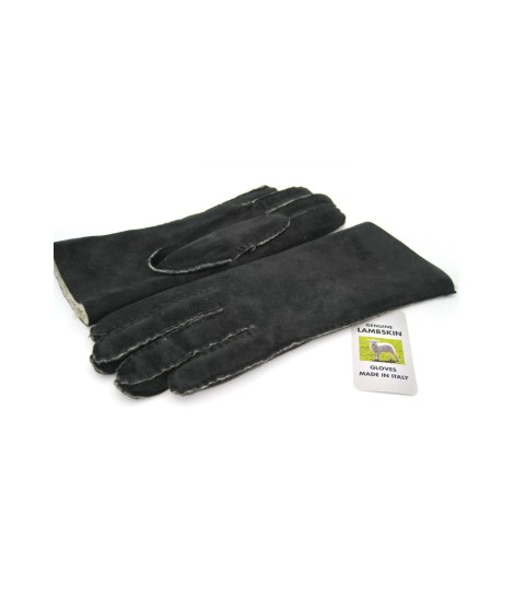 Sermoneta Gloves Guanto Montone cucito a mano Nero Sconto