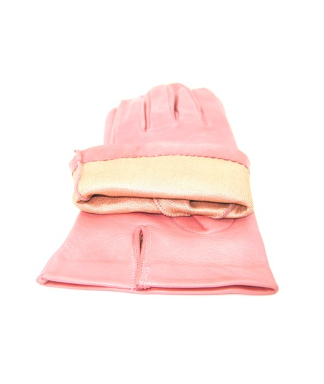 Sermoneta Gloves Guanto Nappa fodera seta Bubble gum Outlet
