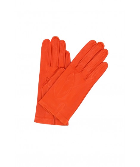 Sermoneta Gloves Guanto Nappa fodera seta Arancio In Vendita