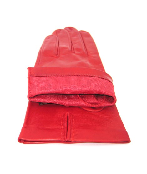 Sermoneta Gloves Guanto Nappa fodera seta Rosso Vendita Economica