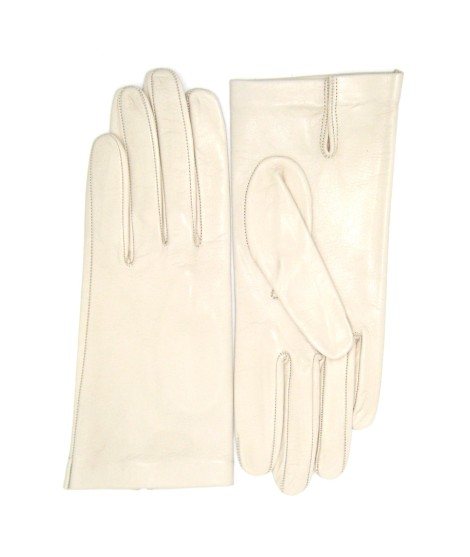 Sermoneta Gloves Guanto Nappa fodera seta Panna I Più Venduti