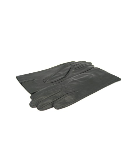 Sermoneta Gloves Guanto Nappa fodera seta Nero In Saldo