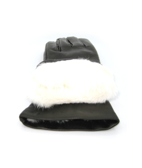 Sermoneta Gloves Guanto Nappa foderato Lapin T.Moro Nuova