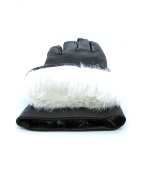 Sermoneta Gloves Guanto Nappa foderato Lapin Navy Moda