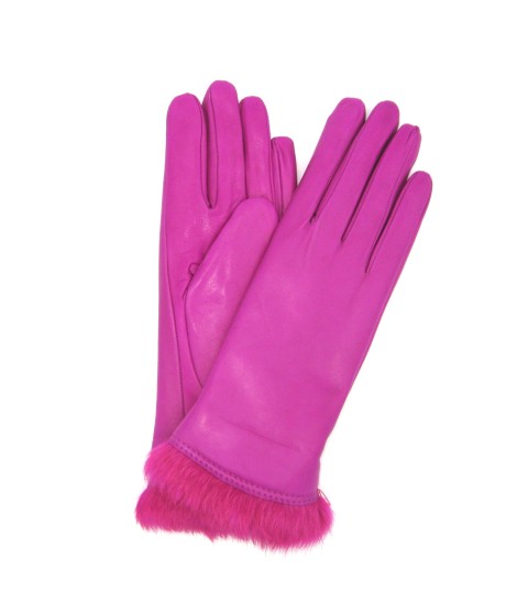 Sermoneta Gloves Guanto Nappa foderato lapin in tinta Fucsia Promozione Limitata