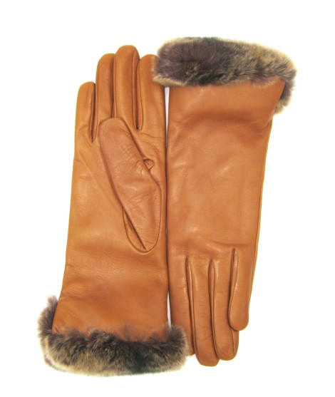 Sermoneta Gloves Guanto Nappa con risvolto Rex fodera cashmere. Tan Fino Al -60%