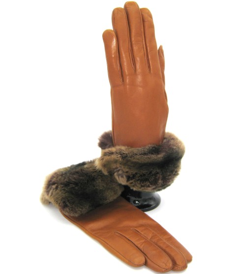 Sermoneta Gloves Guanto Nappa con risvolto Rex fodera cashmere. Tan Fino Al -60%
