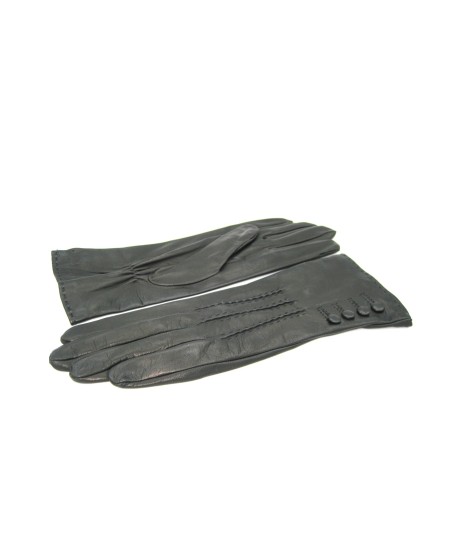 Sermoneta Gloves Guanto Nappa 4bt con bottoncini fod.seta Nero Offerta
