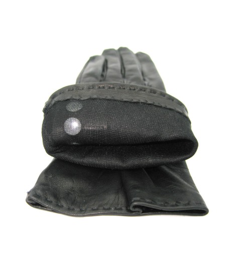 Sermoneta Gloves Guanto Nappa 4bt con bottoncini fod.seta Nero Offerta