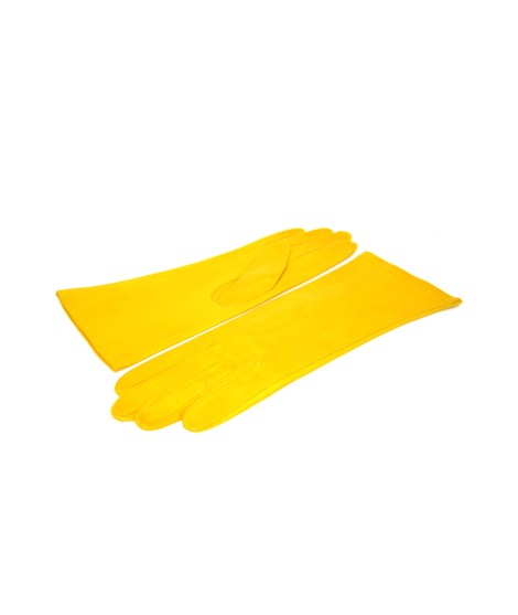 Sermoneta Gloves Guanto Nappa 4BT foderato seta Giallo Ocra Vendita Calda