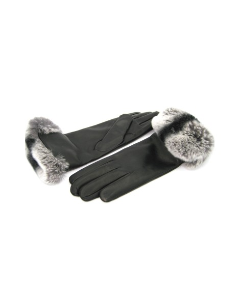 Sermoneta Gloves Guanto Nappa con risvolto Rex fodera cashmere. Nero I Più Venduti
