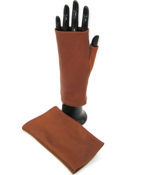 Sermoneta Gloves Manicotto in Nappa 2bt foderato seta Tan Negozio