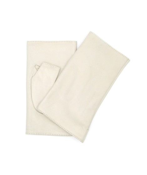 Sermoneta Gloves Manicotto in Nappa 2bt foderato seta Panna In Saldo