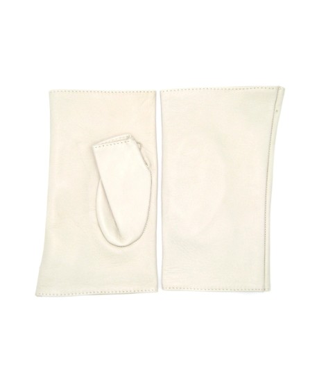 Sermoneta Gloves Manicotto in Nappa 2bt foderato seta Panna In Saldo