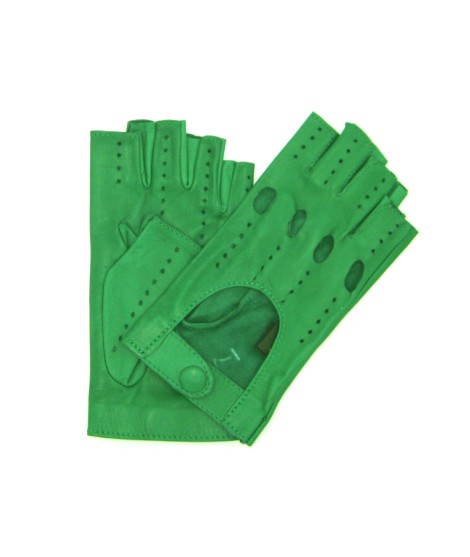 Sermoneta Gloves Guanto Guida in Nappa sfoderato 1/2 dita Verde Smeraldo Moda