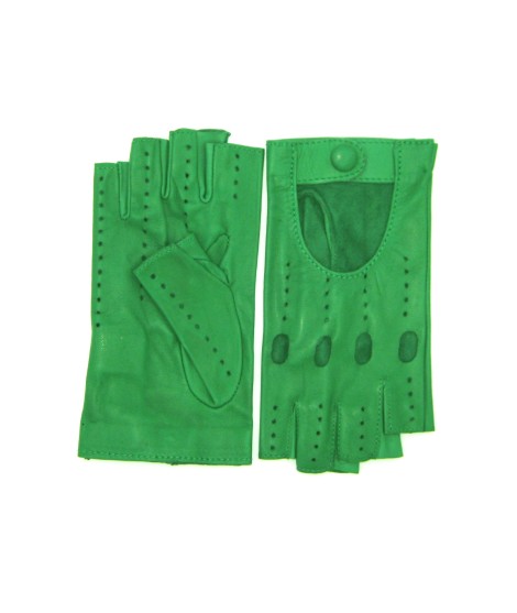 Sermoneta Gloves Guanto Guida in Nappa sfoderato 1/2 dita Verde Smeraldo Moda