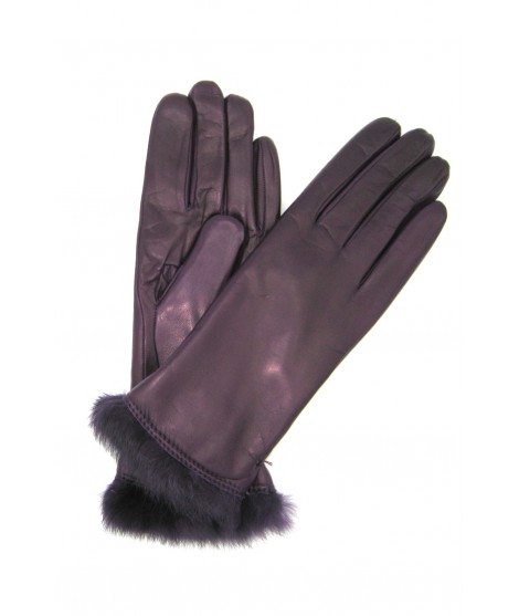 Sermoneta Gloves Guanto Nappa foderato lapin in tinta Viola Italy
