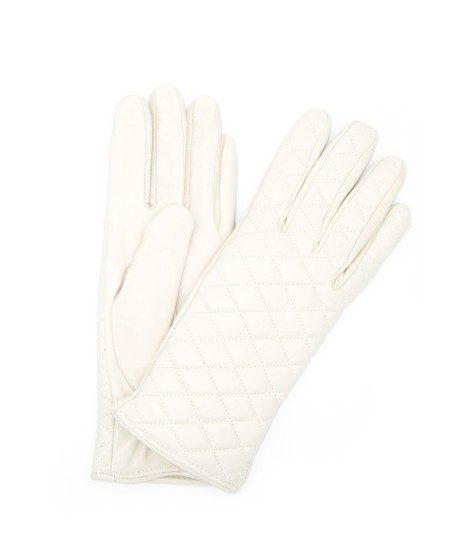 Sermoneta Gloves Guanto trapuntato 2bt fodera cashmere Panna 2025