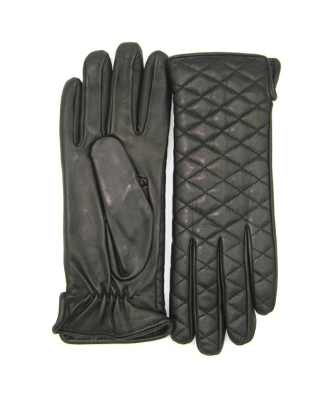 Sermoneta Gloves Guanto trapuntato 2bt fodera cashmere T.Moro In Linea