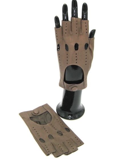 Sermoneta Gloves Guanto Guida in Nappa sfoderato 1/2 dita Fango Hotsell