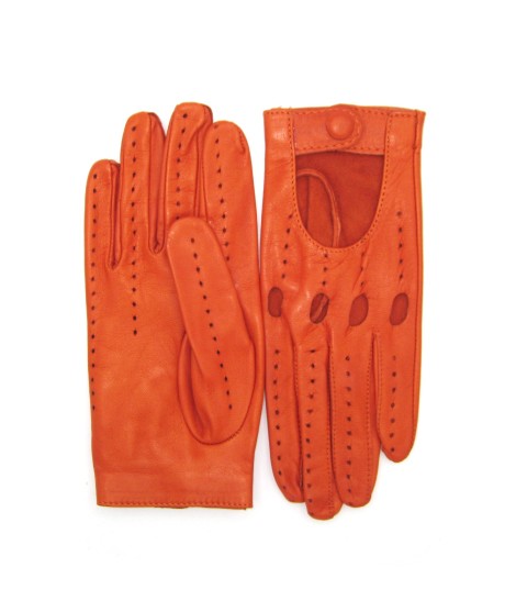 Sermoneta Gloves Guanto Guida in Nappa sfoderato dita intere Arancio scuro Vendita Economica