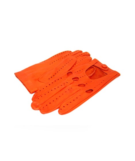 Sermoneta Gloves Guanto Guida in Nappa sfoderato dita intere Arancio scuro Vendita Economica