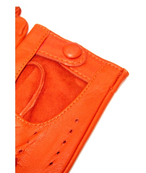 Sermoneta Gloves Guanto Guida in Nappa sfoderato dita intere Arancio scuro Vendita Economica