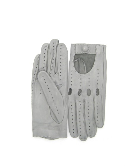 Sermoneta Gloves Guanto Guida in Nappa sfoderato dita intere Grigio Perla In Saldo