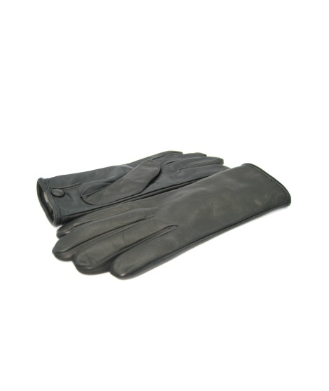 Sermoneta Gloves Guanti in Nappa fod. cashmere con bottone Touch Screen Nero Spedizione Gratuita