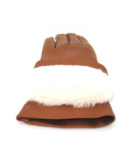 Sermoneta Gloves Guanto Nappa foderato Lapin Tan Pezzi Unici