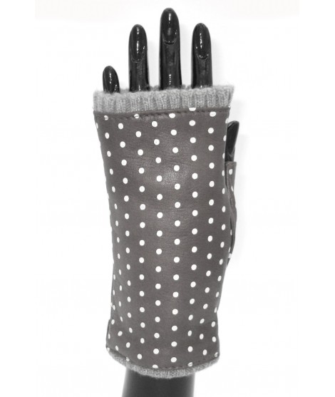 Sermoneta Gloves Guanto manicotto in Nappa stampa pois foderato cashmere Rosso Consegna Veloce