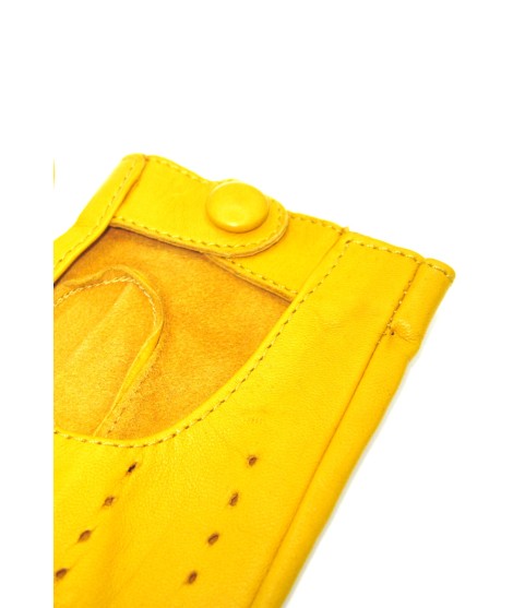 Sermoneta Gloves Guanto Guida in Nappa sfoderato dita intere Giallo ocra Sottocosto