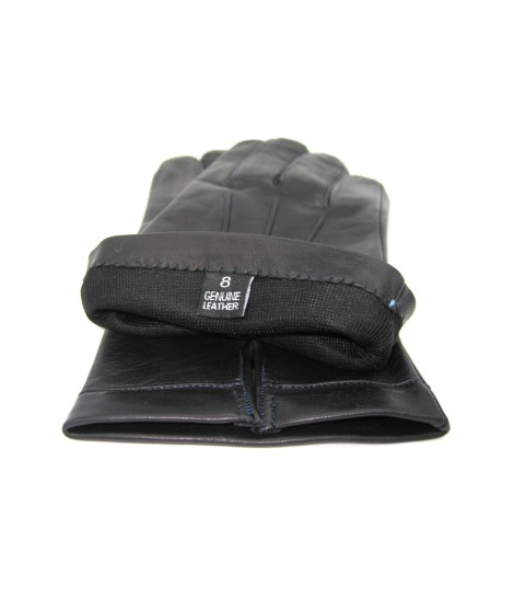 Sermoneta Gloves Guanto in Nappa foderato seta Navy Italy