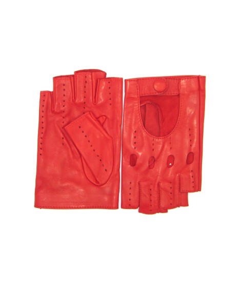 Sermoneta Gloves Guanto in Nappa da Guida mezze dita Rosso Italia
