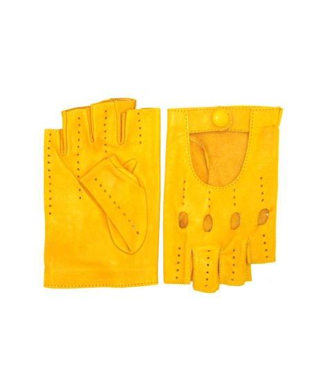 Sermoneta Gloves Guanto Guida in Nappa mezze dita Giallo ocra Fornitura limitata
