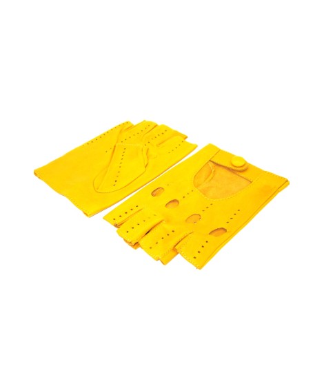 Sermoneta Gloves Guanto Guida in Nappa mezze dita Giallo ocra Fornitura limitata