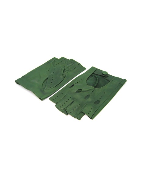 Sermoneta Gloves Guanto Guida in Nappa mezze dita Verde Oliva Shopping online