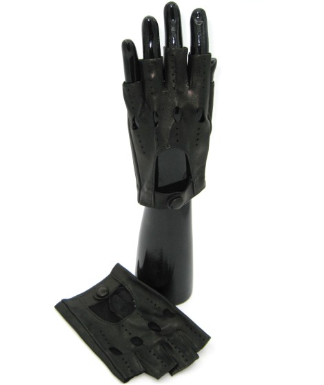 Sermoneta Gloves Guanto Guida in Nappa mezze dita Nero Cyber Monday