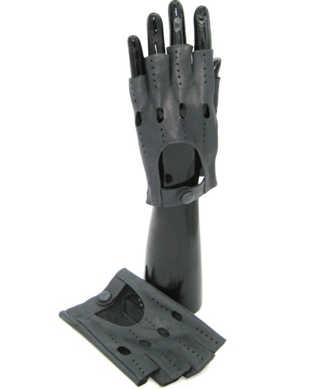 Sermoneta Gloves Guanto Guida in Nappa mezze dita Grigio Offerta natalizia
