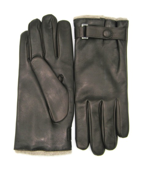 Sermoneta Gloves Guanto in Nappa foderato cashmere con cinturino T.Moro Offerta Anniversario